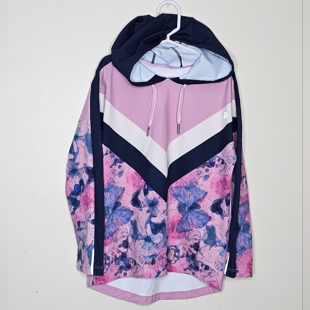 Deux par Deux girls butterfly athletic hoodie - size 7/8
